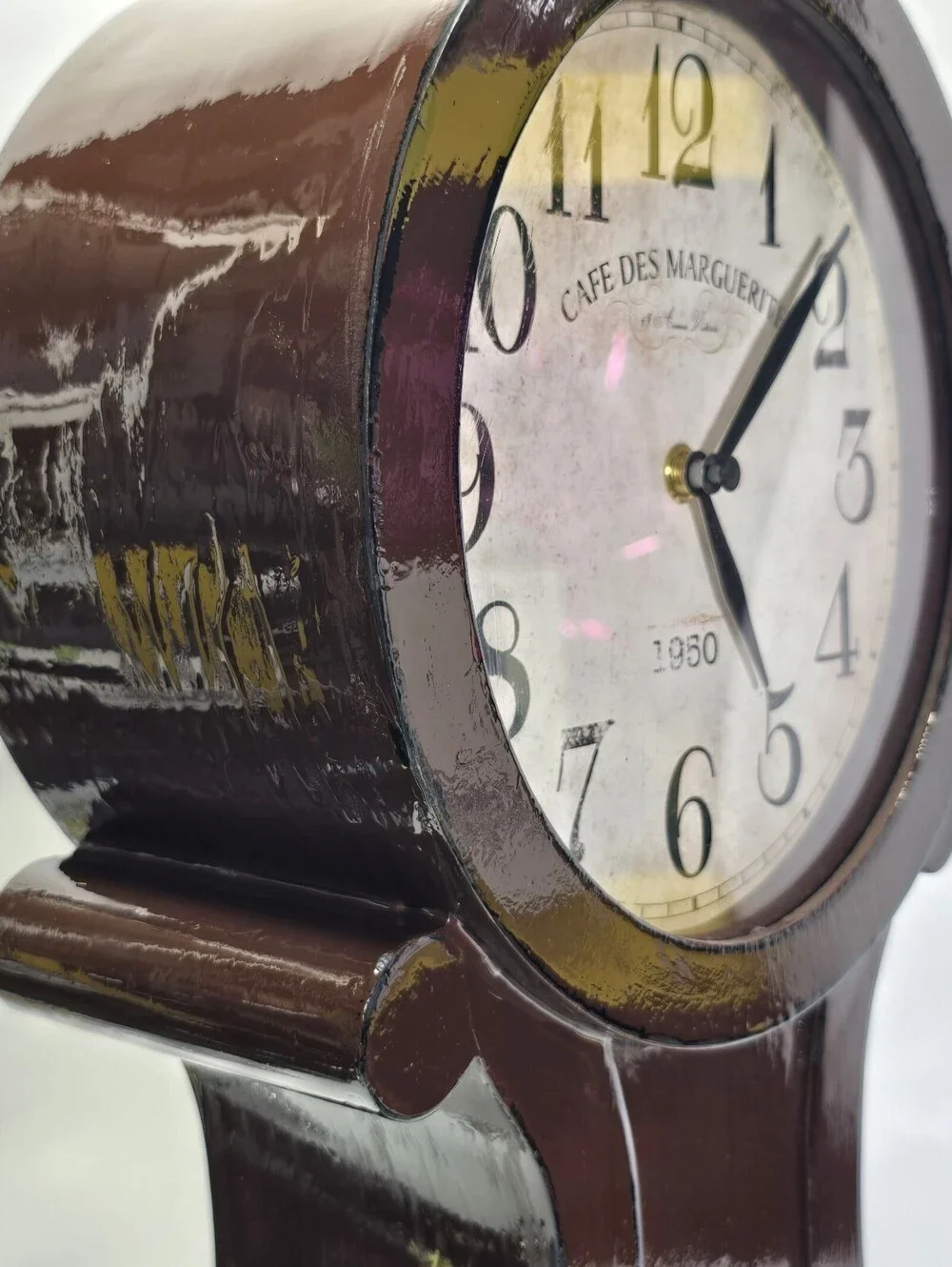 Cafe Des Marguerites Vintage Style Pendulum Wall Clock Quartz Mint Condition 23